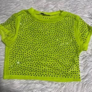 Hot & Delicious lime neon Green gemstone top